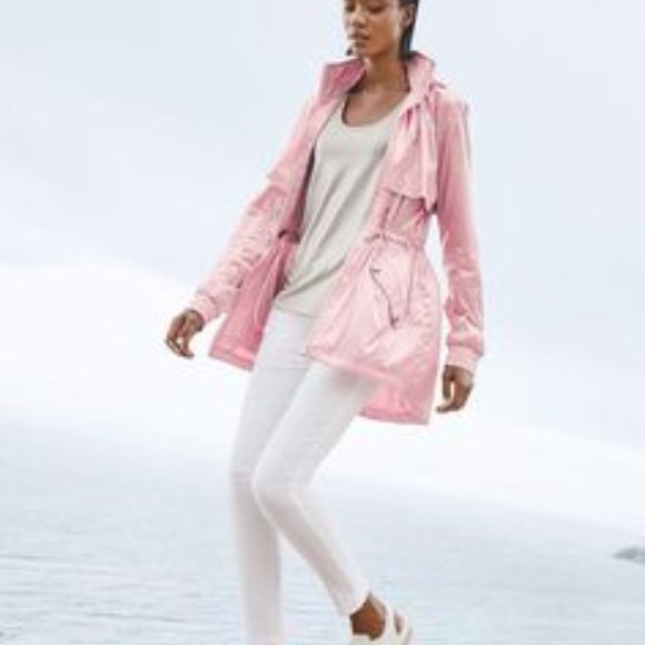 ANATOMIE Alana Metallic Pink Lightweight Travel Windbreaker Jacket Large NWT!